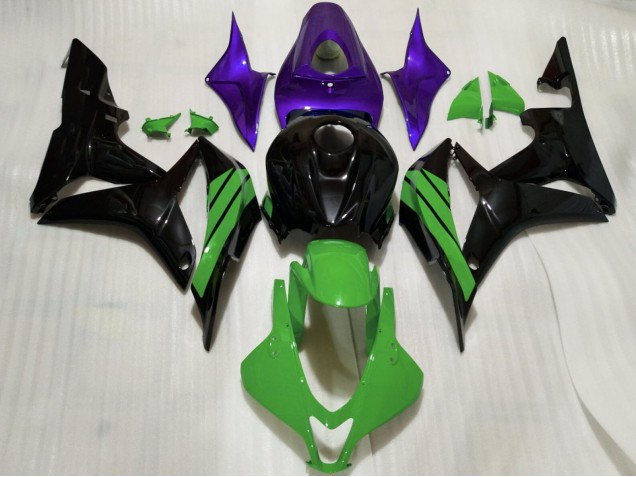 Descuento Carenados Moto Honda CBR600RR 2007-2008 - Púrpura Verde Negro Brillante