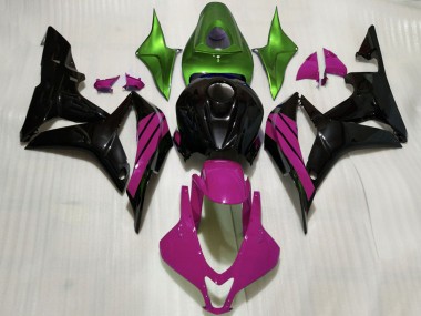 Descuento Carenados Moto Honda CBR600RR 2007-2008 - Verde Rosa Negro Brillante