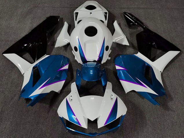 Descuento Carenado Moto Honda CBR600RR 2013-2023 - Blanco Azul Negro Brillante