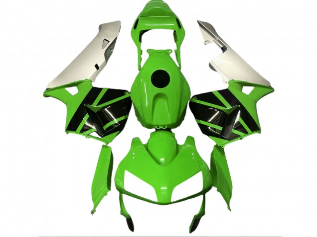 Descuento Carenados Moto Honda CBR600RR 2003-2004 - Plata Verde Negro Brillante