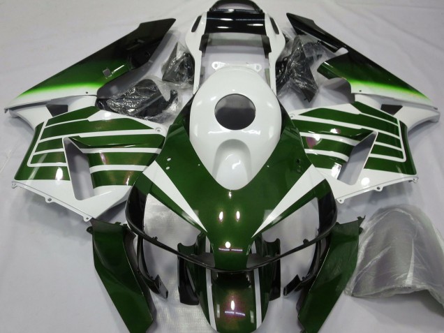 Descuento Carenados Moto Honda CBR600RR 2003-2004 - Blanco Verde Fade