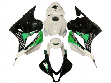 Descuento Carenados Moto Honda CBR600RR 2009-2012 - Blanco Verde Negro Brillante Splatter