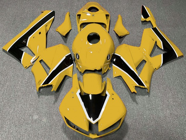 Descuento Carenados Moto Honda CBR600RR 2013-2023 - Amarillo Blanco Negro Brillante