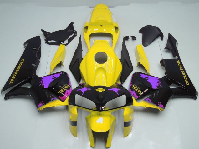 Descuento Carenados Moto Honda CBR600RR 2005-2006 - Negro Brillante Amarillo Púrpura Splatter