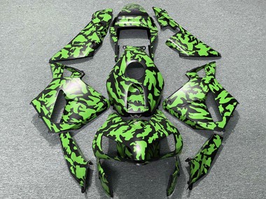 Descuento Carenados Moto Honda CBR600RR 2003-2004 - Verde Negro Camouflage