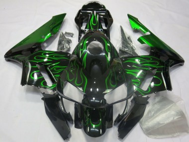 Descuento Carenados Moto Honda CBR600RR 2003-2004 - Negro Brillante Azul Llama