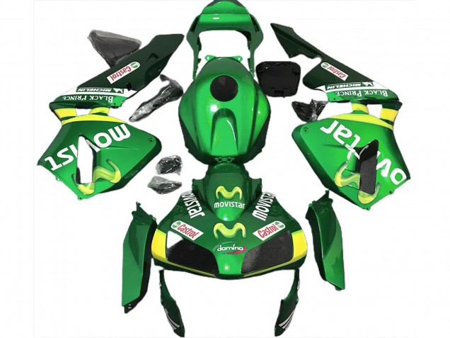 Descuento Carenados Moto Honda CBR600RR 2003-2004 - Verde Amarillo MoviStar