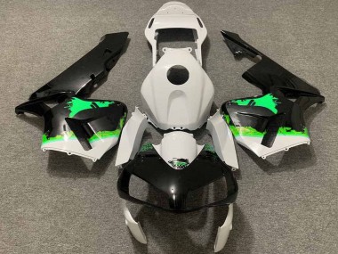 Descuento Carenados Moto Honda CBR600RR 2003-2004 - Blanco Verde Negro Brillante Splatter