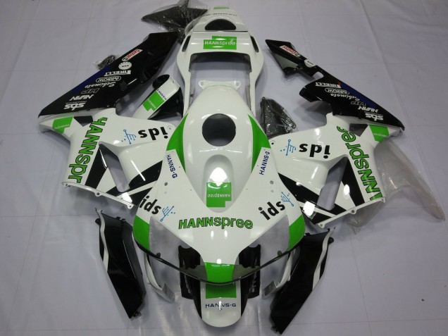 Descuento Carenados Moto Honda CBR600RR 2003-2004 - Blanco Verde Negro Brillante Hannspree