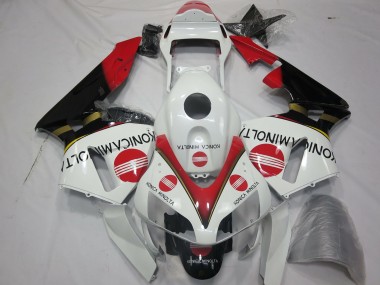 Descuento Carenados Moto Honda CBR600RR 2003-2004 - Blanco Rojo Negro Brillante Konica Minolta
