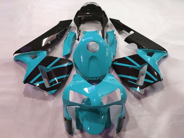 Descuento Carenados Moto Honda CBR600RR 2003-2004 - Azul Claro Negro Brillante OEM Estilo