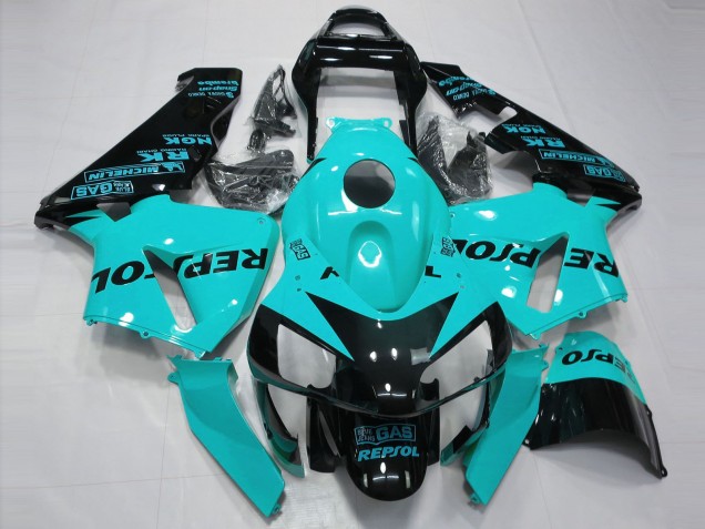 Descuento Carenados Moto Honda CBR600RR 2003-2004 - Azul Claro Negro Brillante Repsol