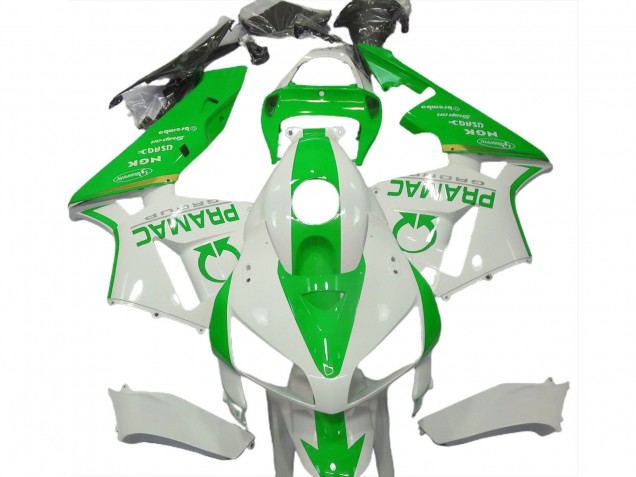 Descuento Carenados Moto Honda CBR600RR 2005-2006 - Blanco Verde Claro Pramac