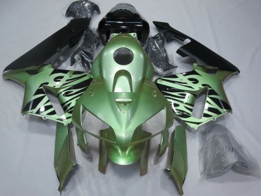 Descuento Carenados Moto Honda CBR600RR 2005-2006 - Verde Claro Negro Llama