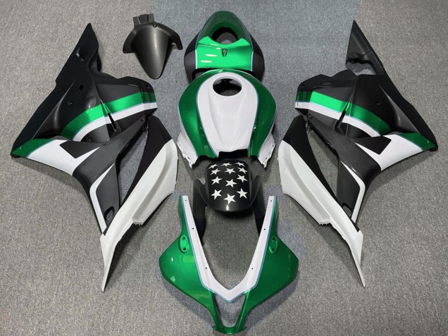 Descuento Carenados Moto Honda CBR600RR 2009-2012 - Blanco Verde Negro Mate Estrella