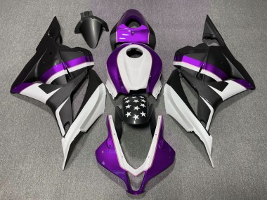 Descuento Carenados Moto Honda CBR600RR 2009-2012 - Blanco Púrpura Negro Mate Estrella