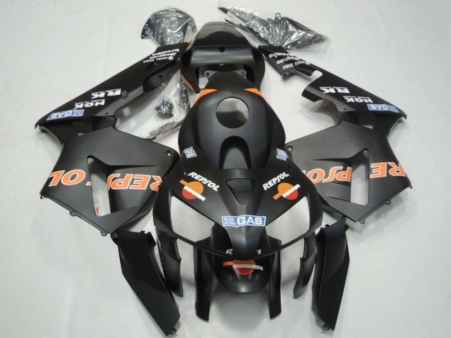 Descuento Carenados Moto Honda CBR600RR 2003-2004 - Negro Mate Naranja Repsol