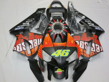 Descuento Carenados Moto Honda CBR600RR 2003-2004 - Negro Mate Naranja Amarillo Rossi 46