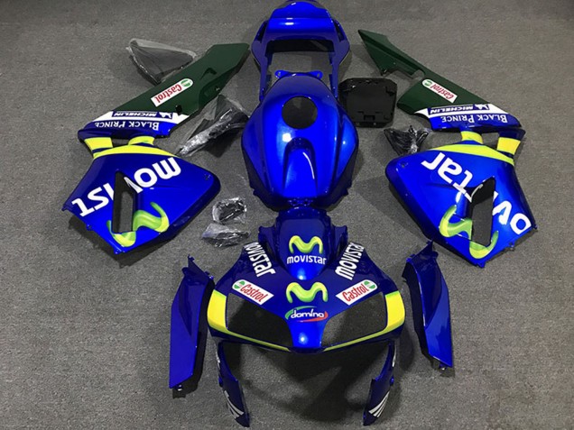 Descuento Carenados Moto Honda CBR600RR 2003-2004 - Azul Amarillo Verde MoviStar