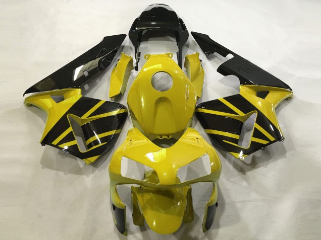 Descuento Carenados Moto Honda CBR600RR 2003-2004 - Mostaza Amarillo Negro Brillante