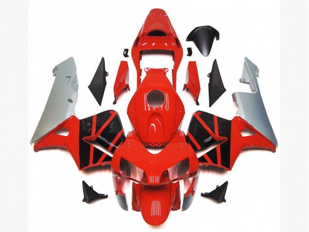Descuento Carenados Moto Honda CBR600RR 2003-2004 - Plata Rojo Negro Brillante OEM Estilo