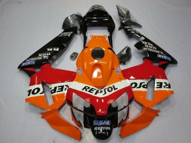 Descuento Carenados Moto Honda CBR600RR 2003-2004 - Naranja Blanco Rojo Negro Brillante OEM Estilo Repsol