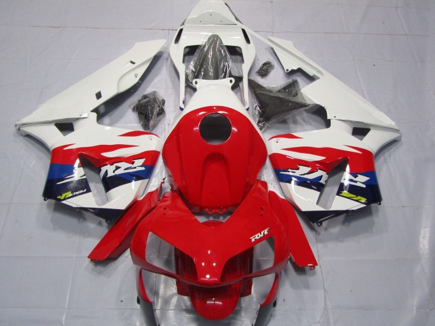 Descuento Carenados Moto Honda CBR600RR 2003-2004 - Blanco Rojo Azul RVF Estilo
