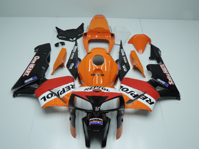 Descuento Carenados Moto Honda CBR600RR 2005-2006 - Naranja Rojo Blanco Negro One Heart Repsol