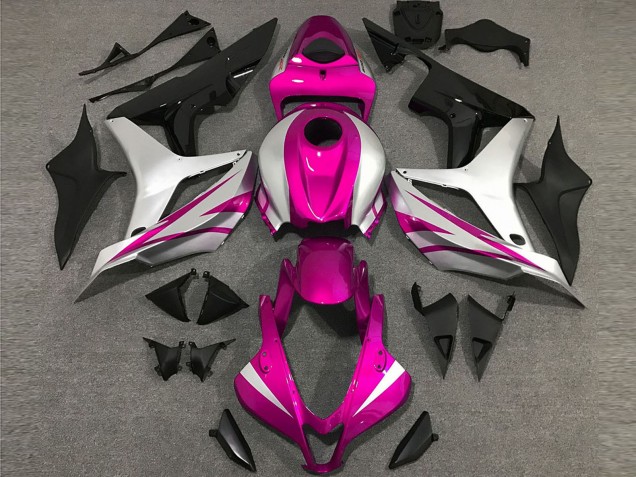 Descuento Carenados Moto Honda CBR600RR 2007-2008 - Plata Rosa Negro Brillante OEM Estilo