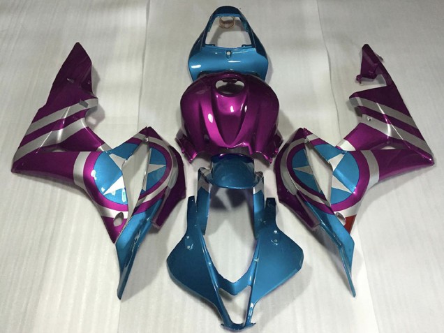 Descuento Carenados Moto Honda CBR600RR 2007-2008 - Púrpura Azul Claro Captain America