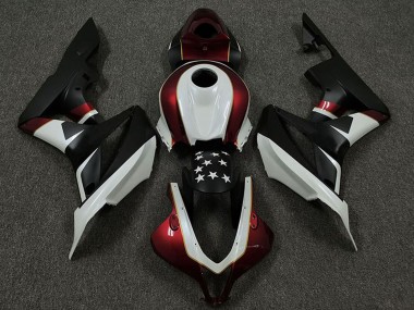Descuento Carenados Moto Honda CBR600RR 2009-2012 - Blanco Rojo Negro Mate Estrella