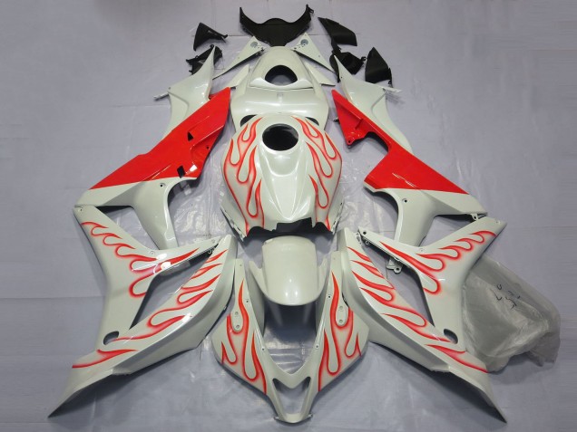 Descuento Carenados Moto Honda CBR600RR 2007-2008 - Blanco Rojo Llama