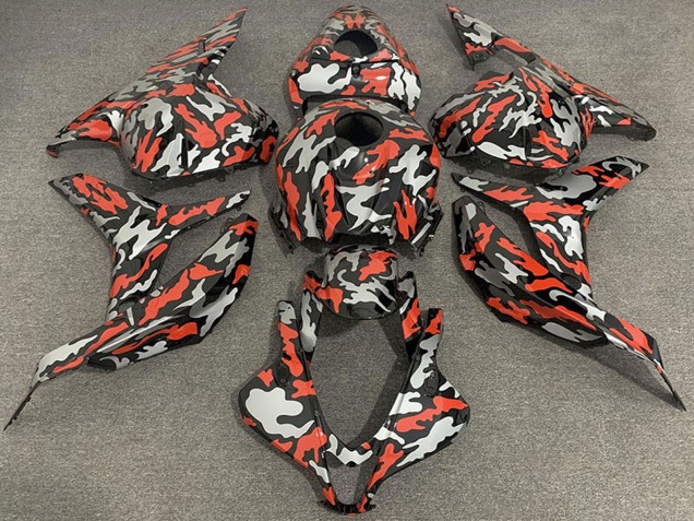 Descuento Carenados Moto Honda CBR600RR 2009-2012 - Rojo Gris Camouflage