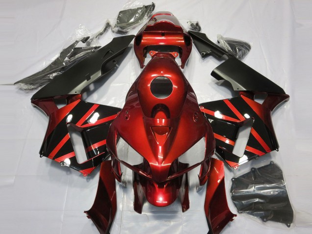 Descuento Carenados Moto Honda CBR600RR 2005-2006 - Rojo Negro Brillante Diseño