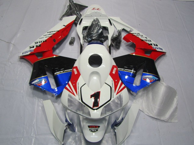 Descuento Carenados Moto Honda CBR600RR 2003-2004 - Blanco Rojo Azul Negro Brillante EuroBet