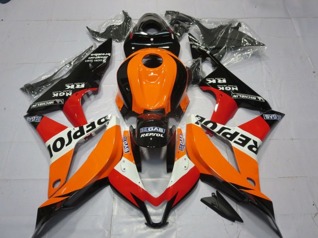 Descuento Carenado Moto Honda CBR600RR 2007-2008 - Naranja Blanco Rojo Negro Brillante Repsol