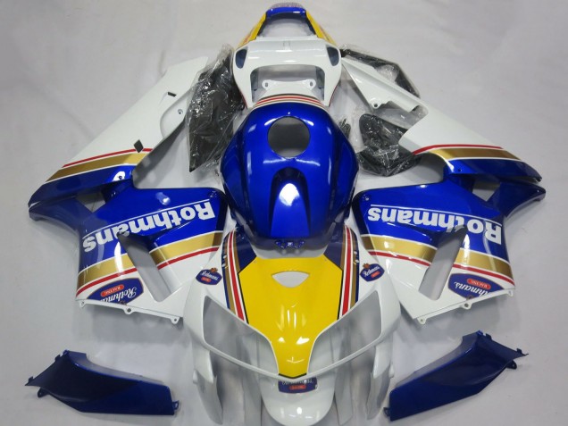 Descuento Carenados Moto Honda CBR600RR 2005-2006 - Blanco Azul Amarillo Rothmans