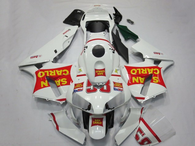 Descuento Carenados Moto Honda CBR600RR 2003-2004 - Blanco Rojo Amarillo San Carlo 58