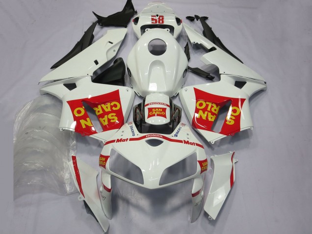 Descuento Carenados Moto Honda CBR600RR 2005-2006 - Blanco Rojo Amarillo San Carlo 58