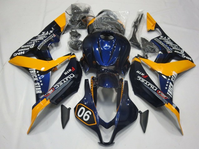 Descuento Carenados Moto Honda CBR600RR 2007-2008 - Naranja Azul Negro Brillante