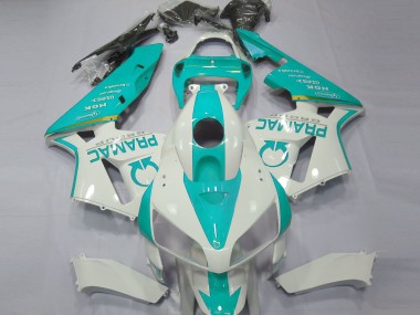 Descuento Carenados Moto Honda CBR600RR 2005-2006 - Blanco Azul Verdoso Pramac