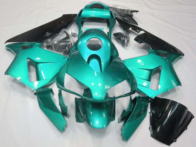 Descuento Carenados Moto Honda CBR600RR 2003-2004 - Azul Verdoso Negro Brillante