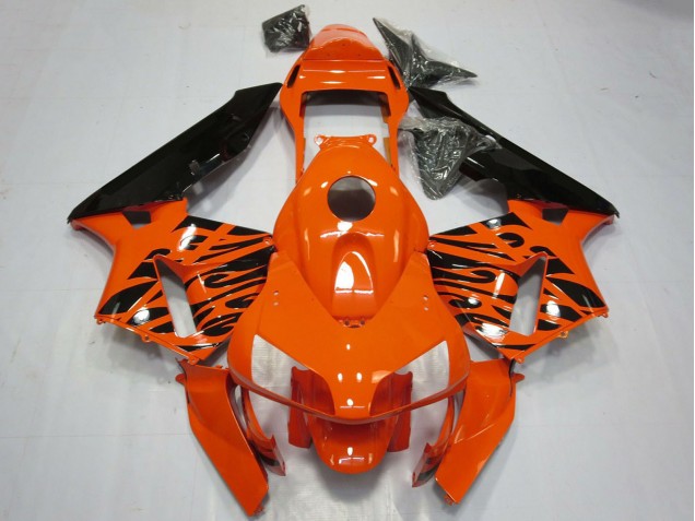 Descuento Carenados Moto Honda CBR600RR 2003-2004 - Naranja Negro Brillante Tribal