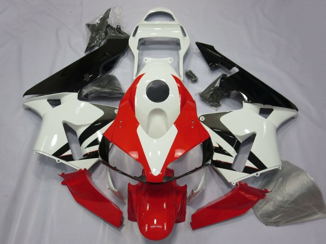 Descuento Carenado Moto Honda CBR600RR 2003-2004 - Blanco Rojo Negro Brillante