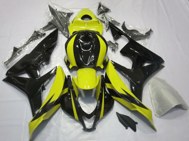Descuento Carenados Moto Honda CBR600RR 2007-2008 - Amarillo Negro Brillante OEM Estilo
