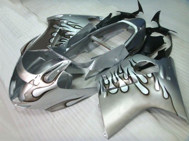 Descuento Carenados Moto Honda CBR1100XX Blackbird 1996-2007 - Plata Negro Llama