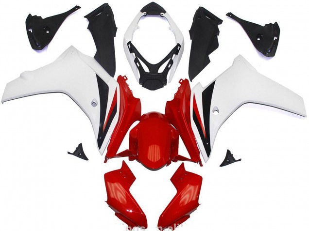 Descuento Carenados Moto ABS Honda CBR600F 2011-2013 - Blanco Rojo Negro Brillante