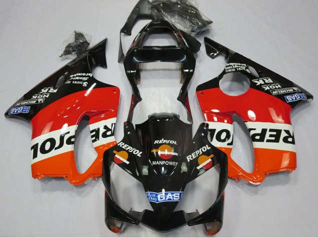Descuento Carenados Moto Honda CBR600 F4i 2001-2003 - Naranja Blanco Rojo Negro Brillante Repsol