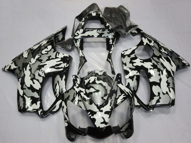 Descuento Carenados Moto Honda CBR600 F4i 2001-2003 - Blanco Gris Negro Camouflage