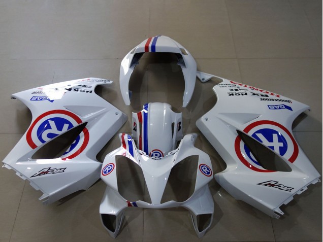 Descuento Carenados Moto Honda VFR 800 2002-2013 - Blanco Azul Rojo R